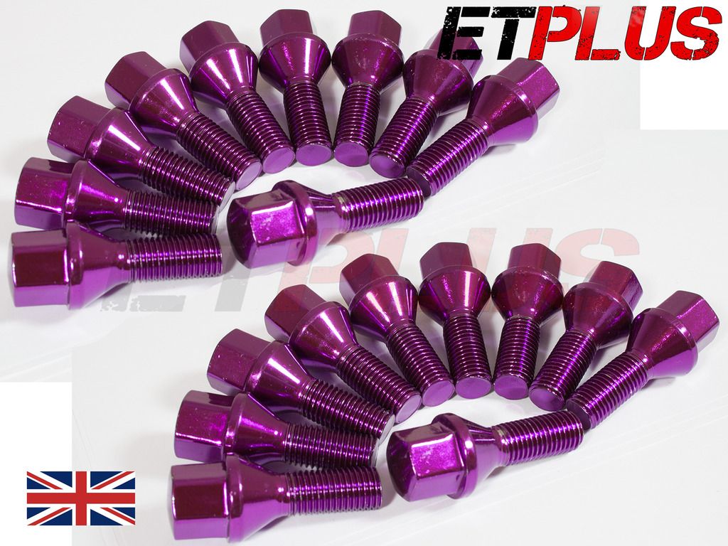 20 x Purple Alloy Wheel Bolts M14x1.5 fits Skoda Roomster eBay